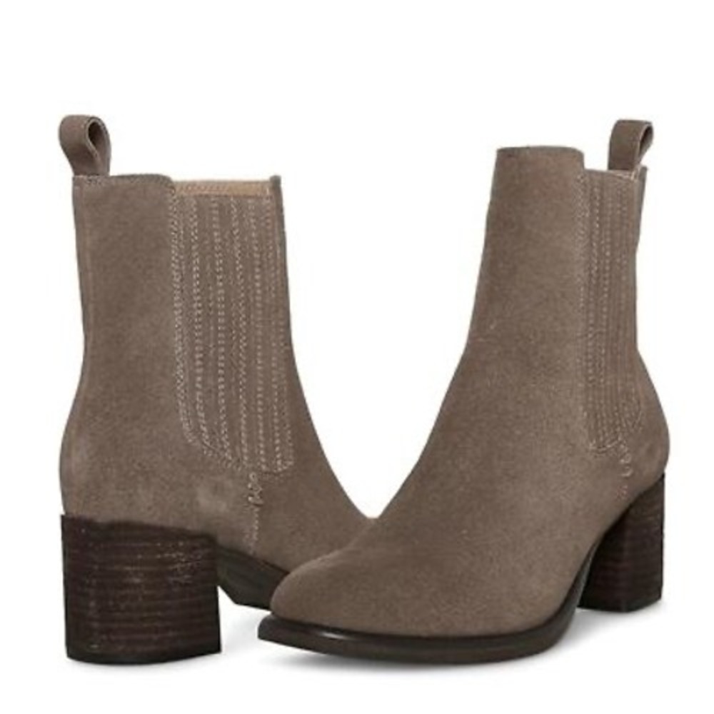 New Blondo SONALI WATERPROOF SUEDE BOOT SIDE ZIP CLOSURE Block HEEL Bootie sz 9